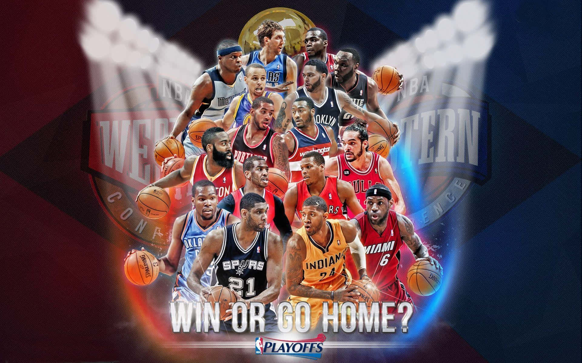 En gruppe af succesrige NBA-spillere, der repræsenterer hele ligaen. Wallpaper