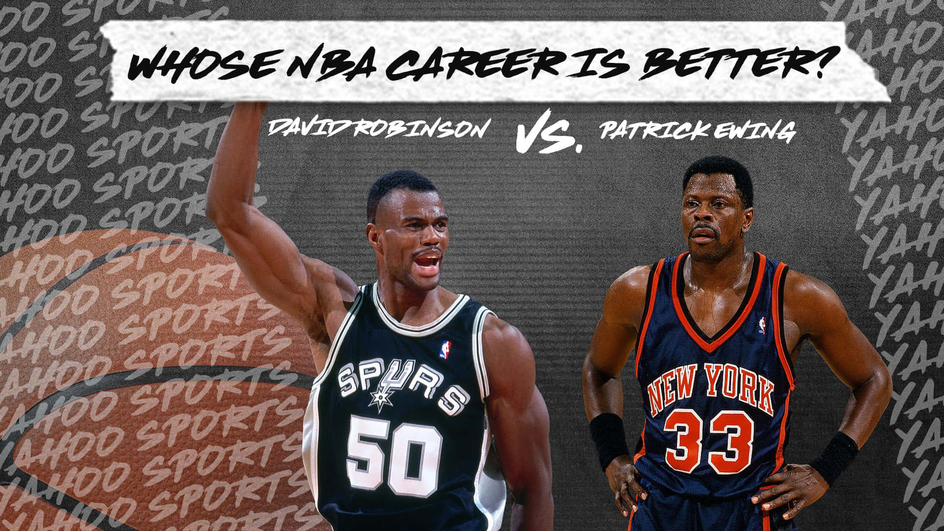 NBA-stjernerne David Robinson og Patrick Ewing stiger over din skærm. Wallpaper