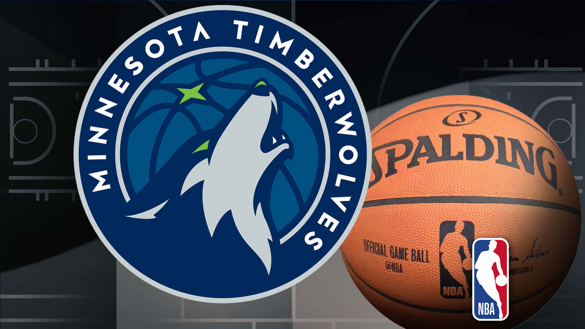Minnesotatimberwolves Logo Und Ball Wallpaper