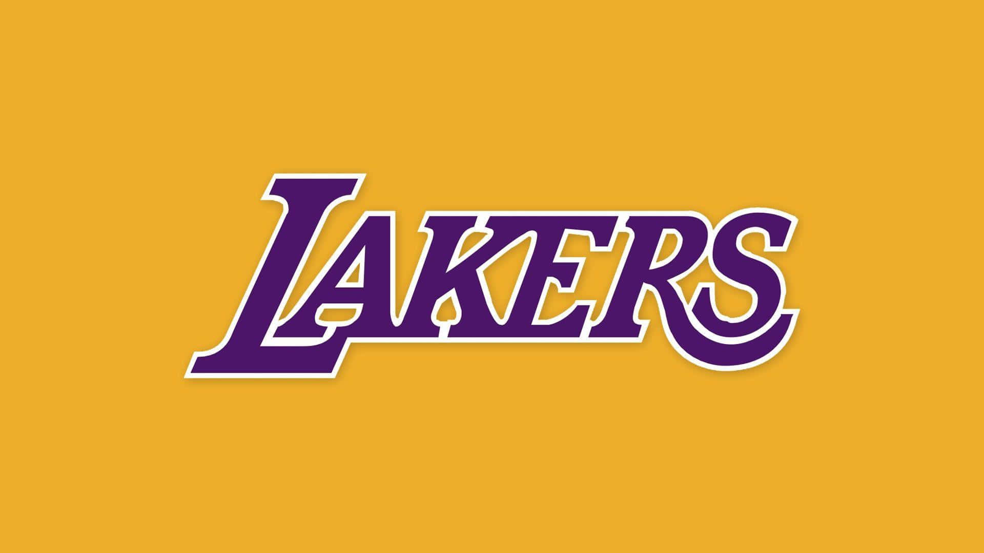 Losangeles Lakers-logotypen På En Gul Bakgrund. Wallpaper