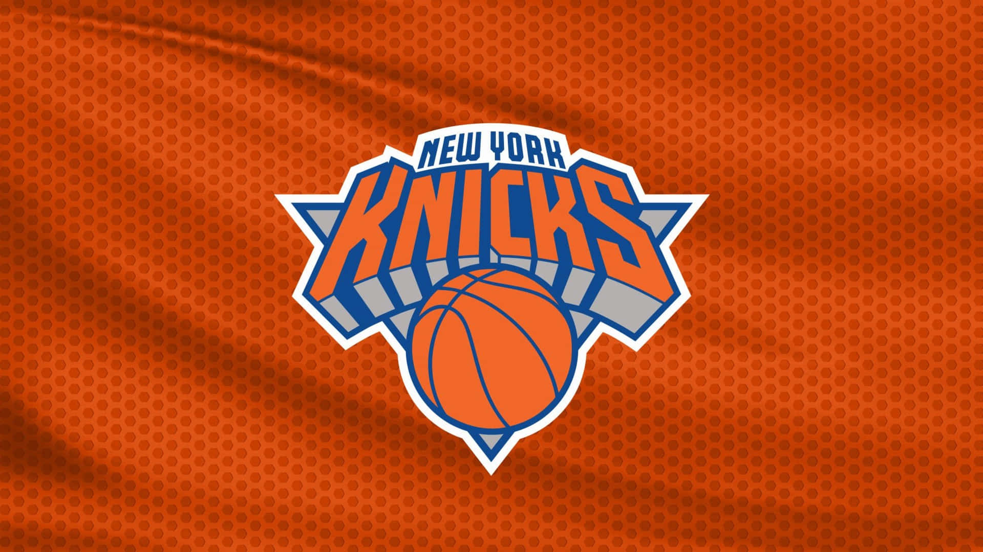 Det nye New York Knicks logo på en orange baggrund Wallpaper