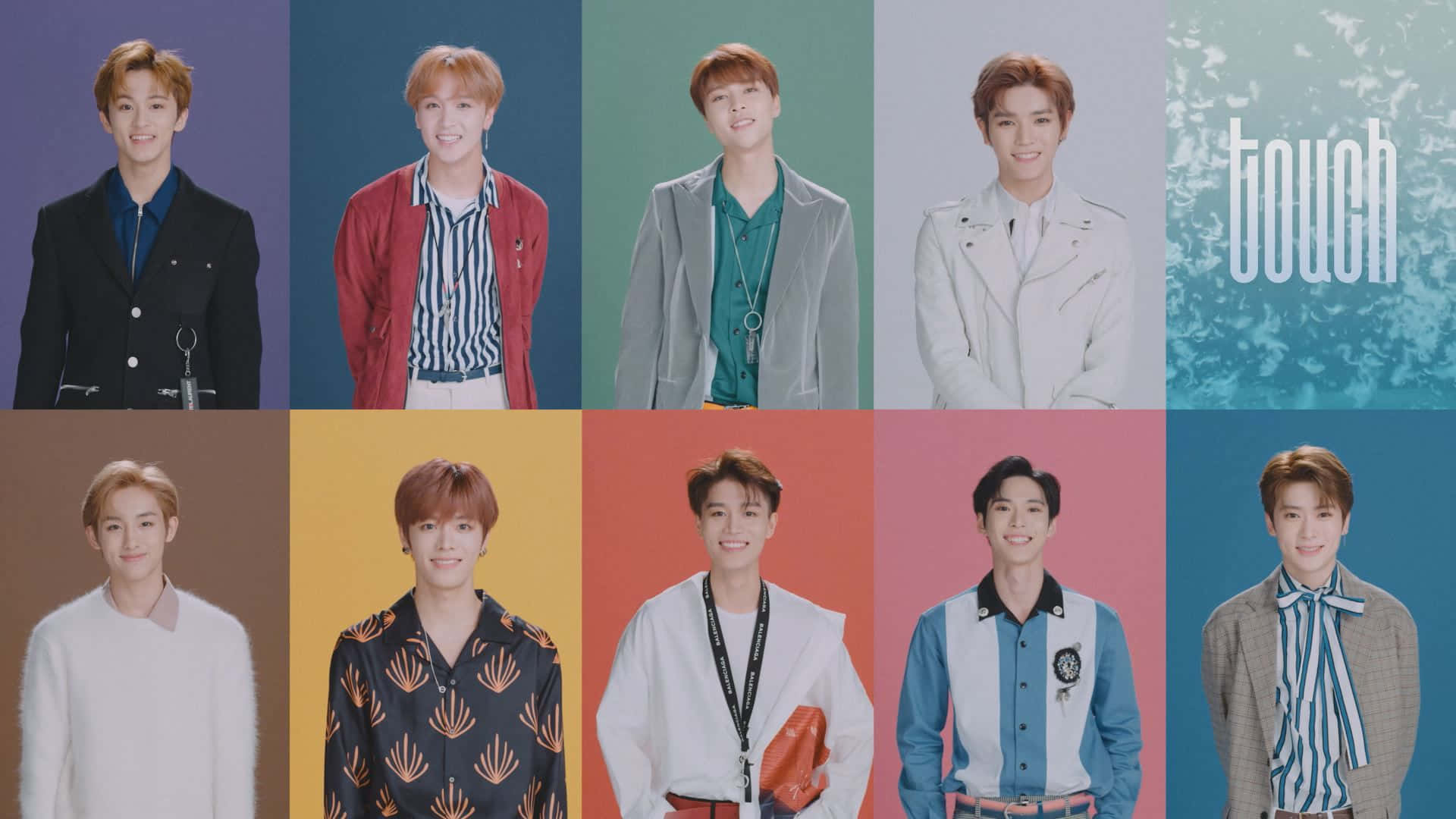 NCT group posing together in vibrant urban setting