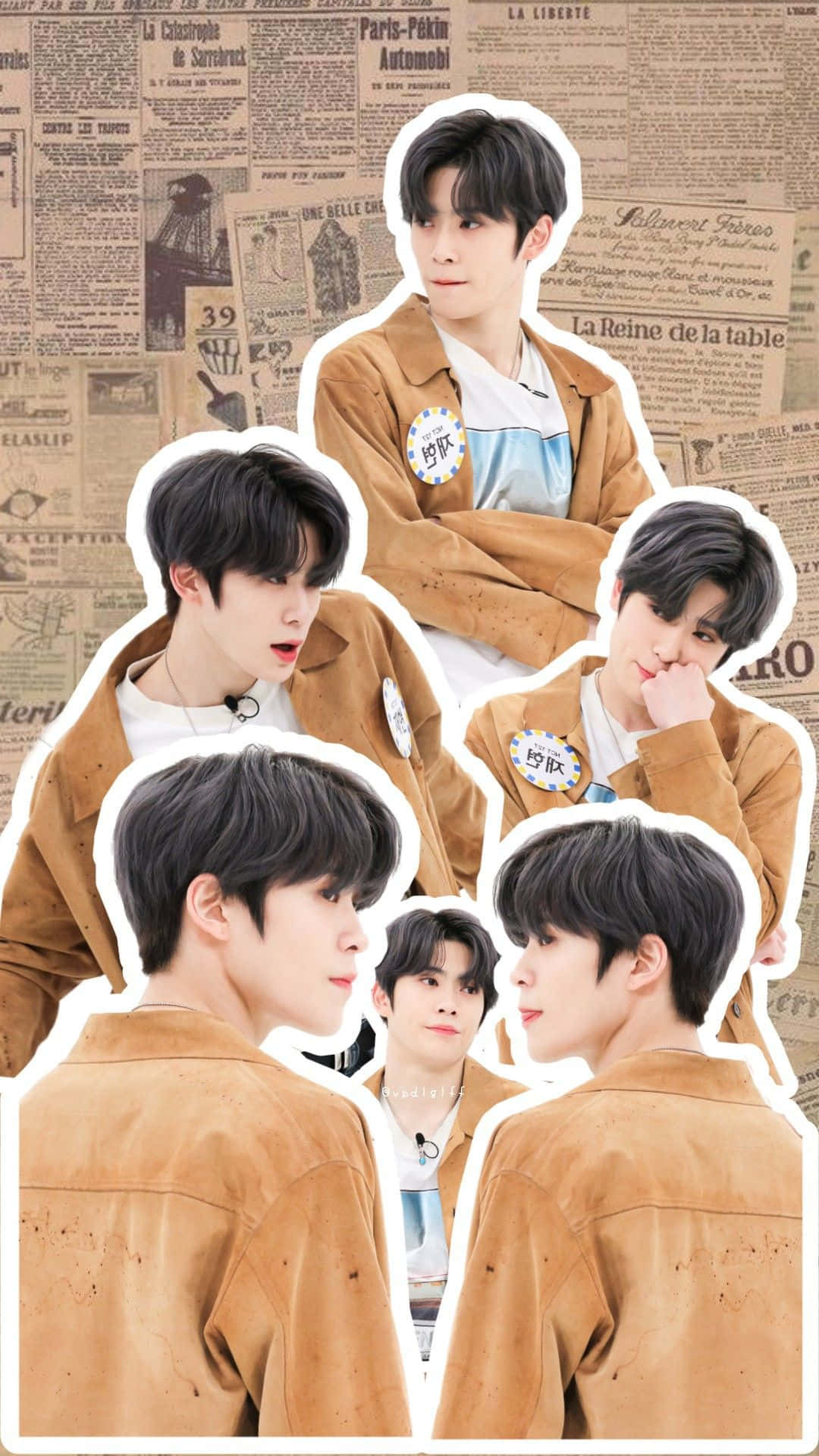 NCT Jaehyun Newspaper Background Collage Wallpaper