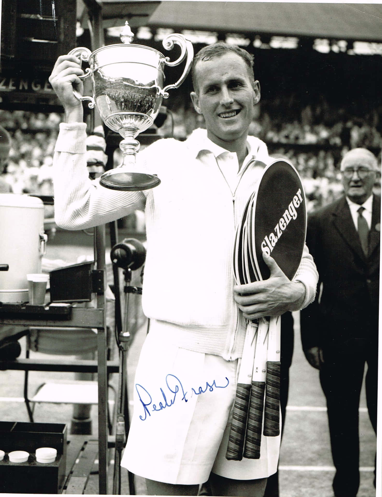 Neale Fraser During Wimbledon Lawn Tennis Championship 1960 Wallpaper