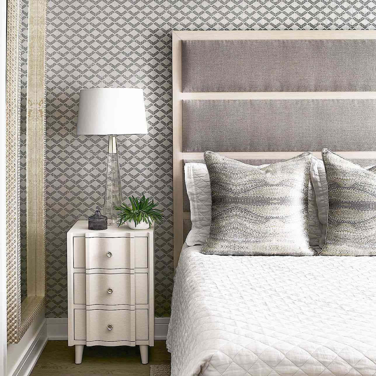 Neat And Clean Bedroom With A Subtle Interior Design Wallpaper