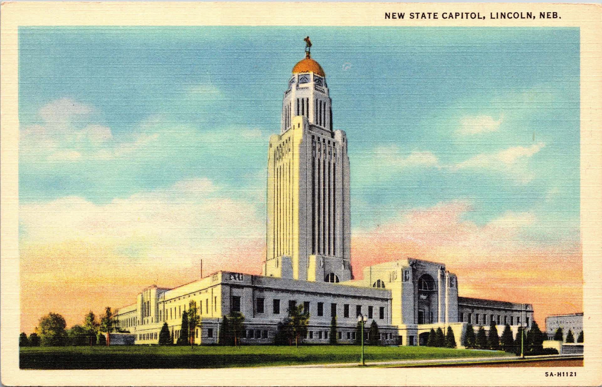 Nebraska State Capitol Lincoln Postcard Wallpaper
