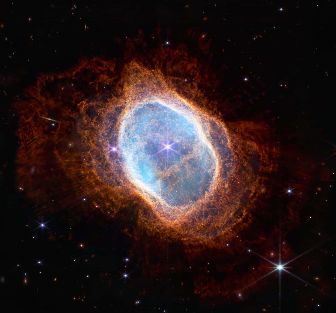Vibrant Colors Amidst the Glowing Nebula