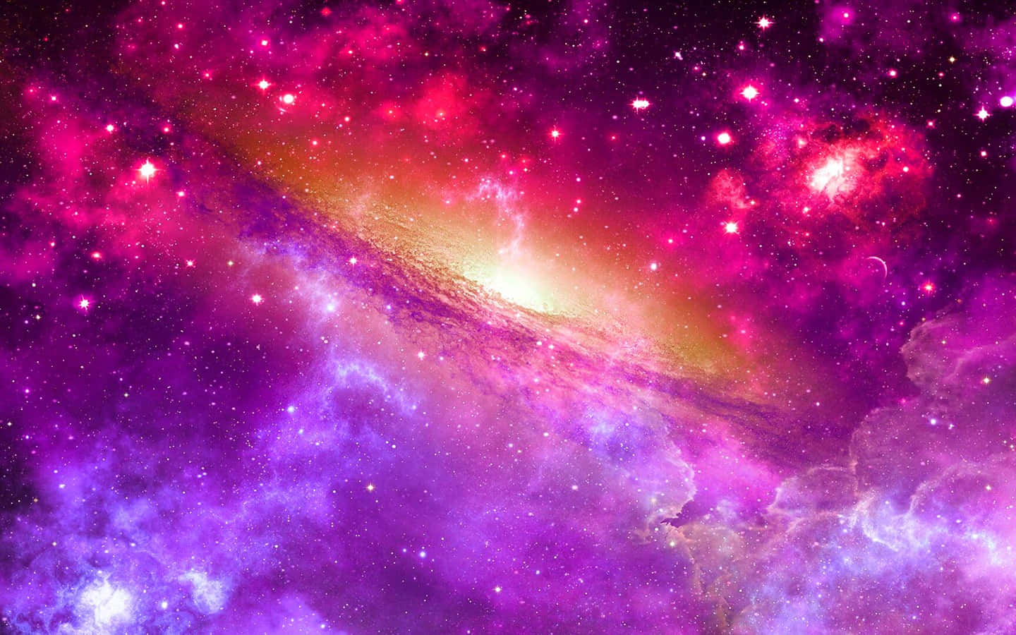A vivid blue and purple nebula in the night sky