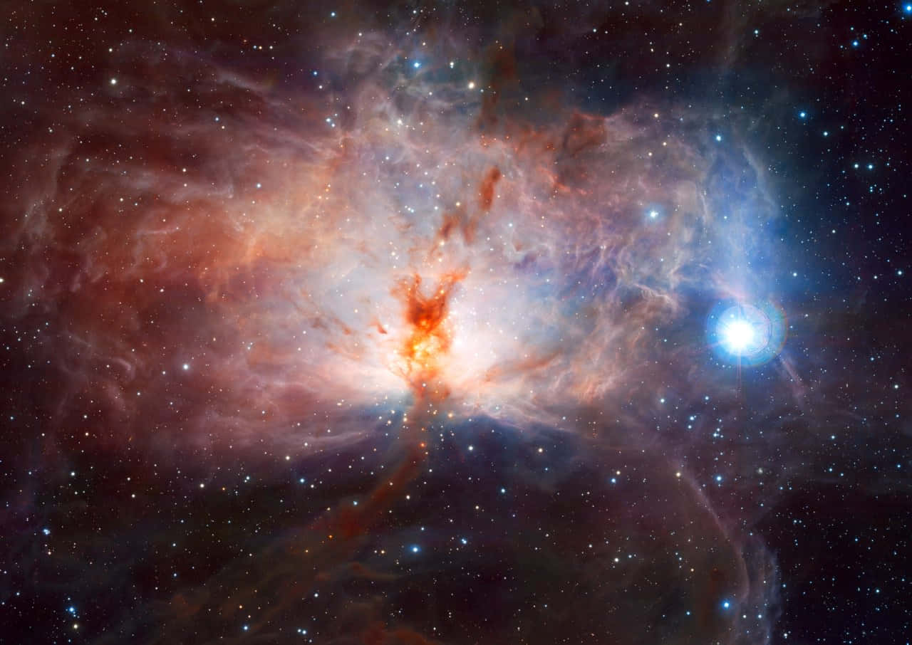 Udforskningaf De Storslåede Farver I En Nebula