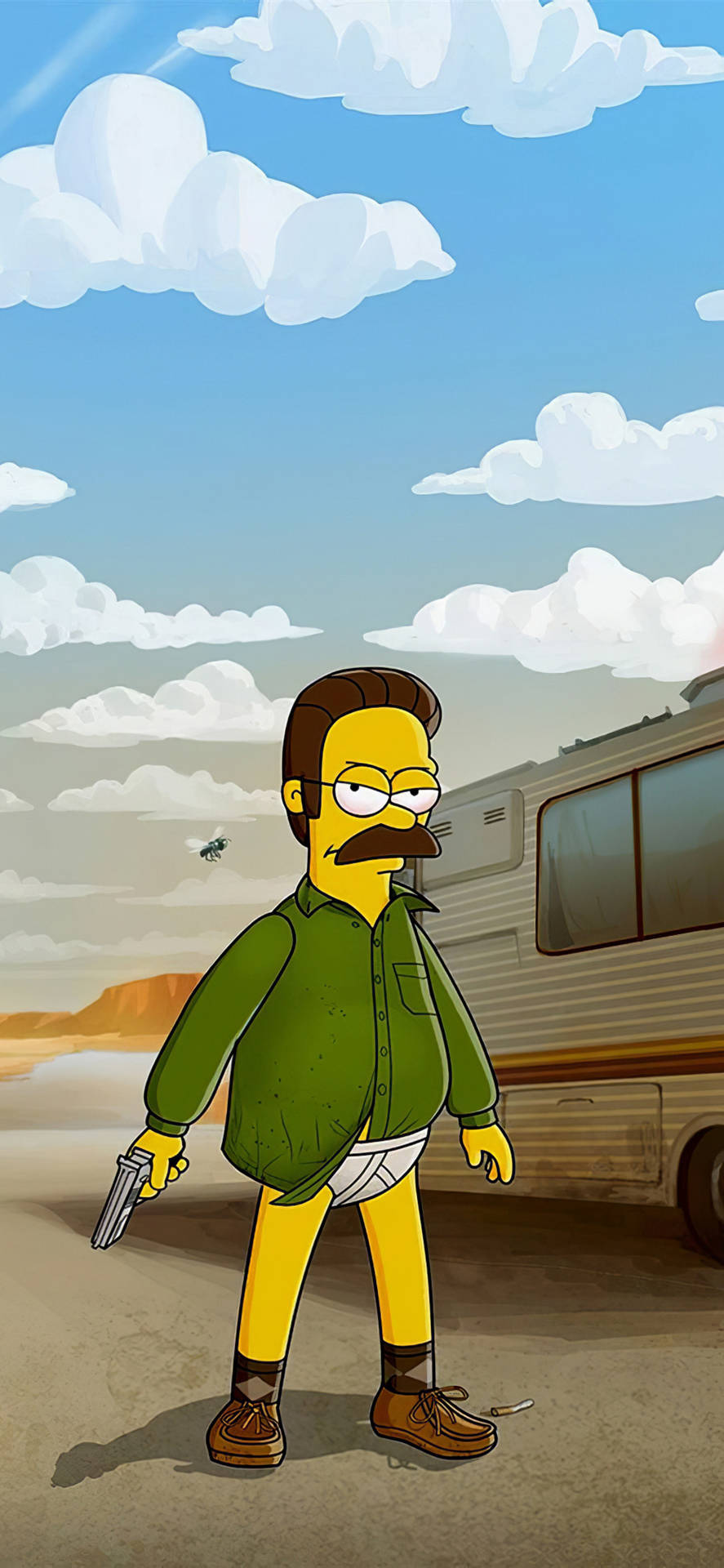 Ned Flanders Iphone X-cartoon Wallpaper