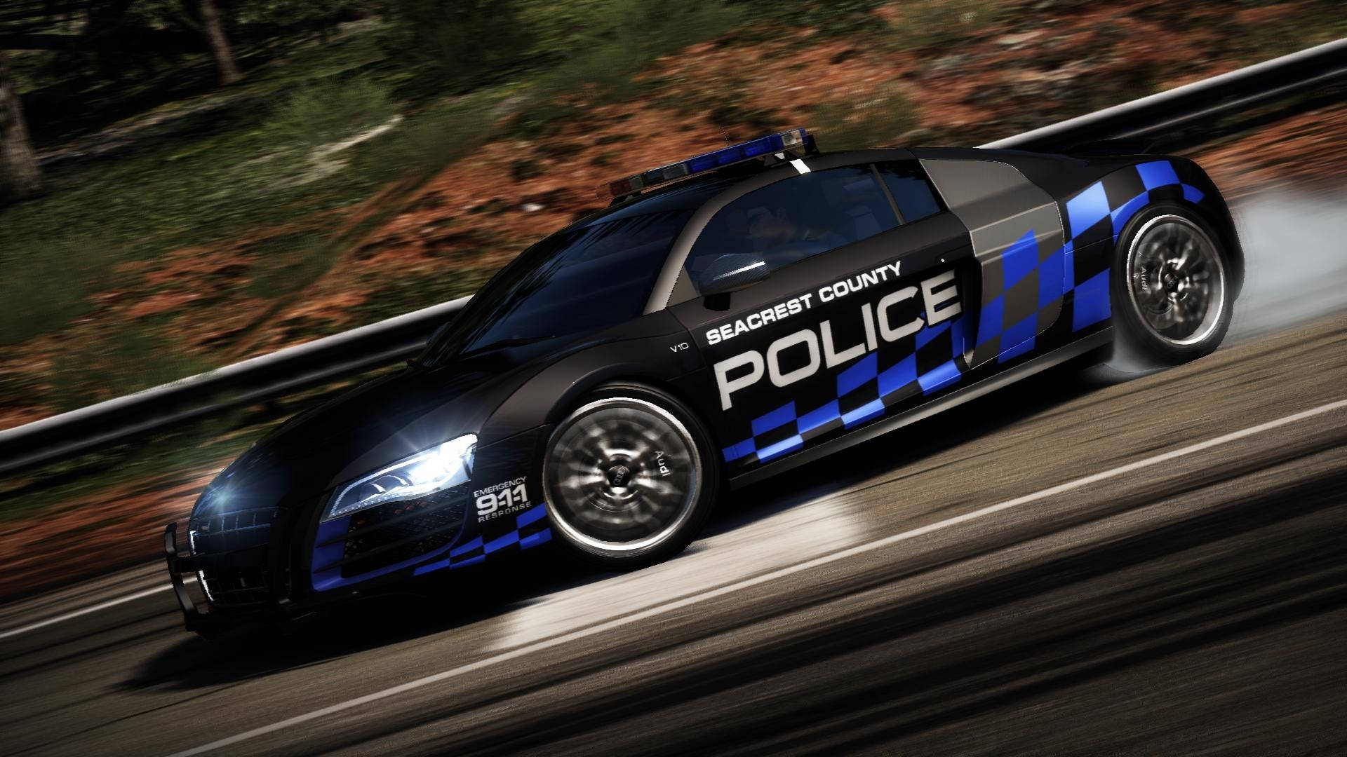 Need For Speed Black Audi Police Car Wallpaper