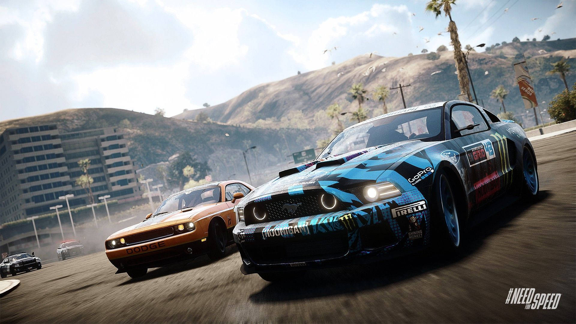 Hellcat And Mustang GT Need For Speed Desktop Wallpaper
