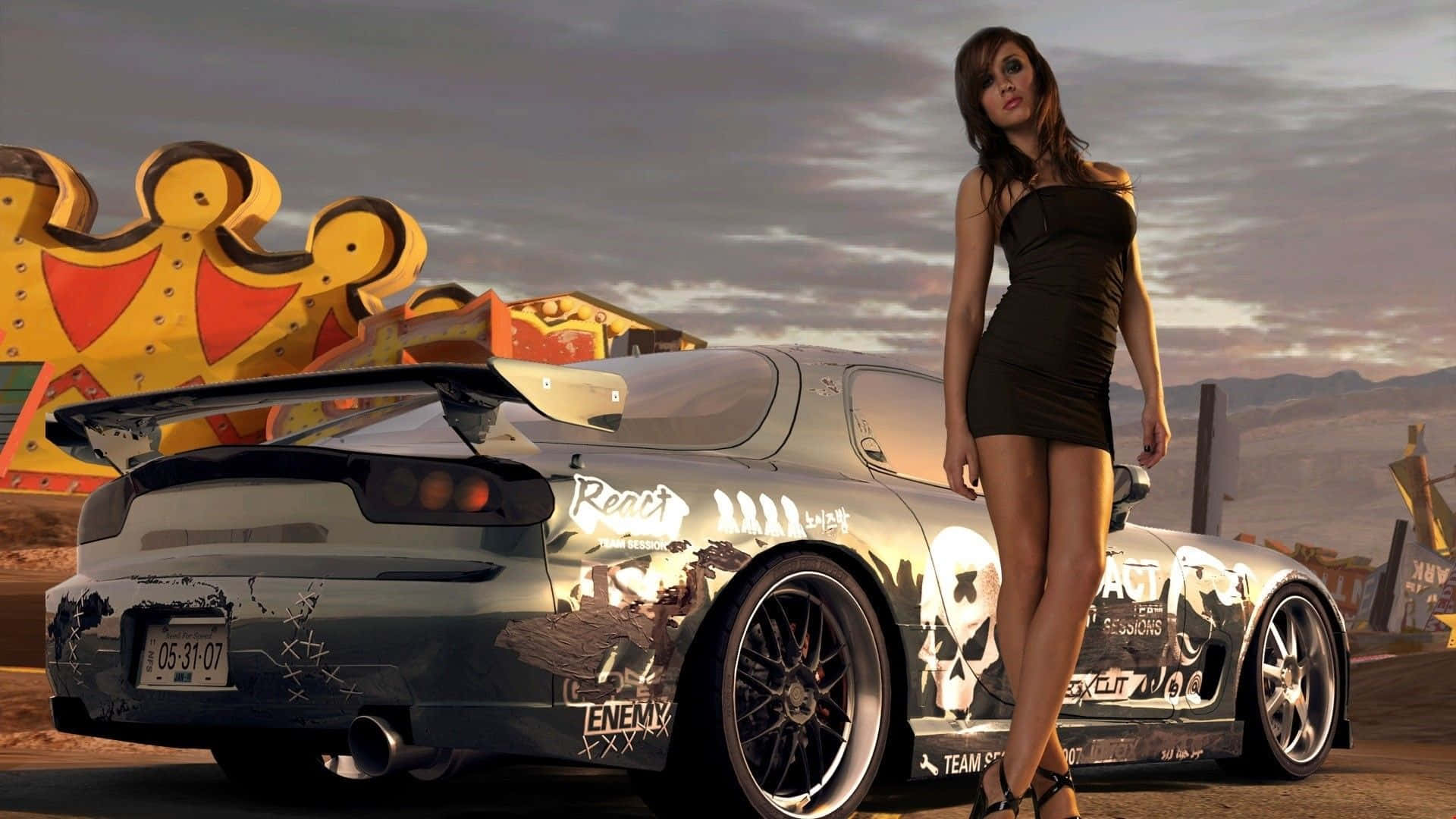 Need For Speed Heat Background Female Model