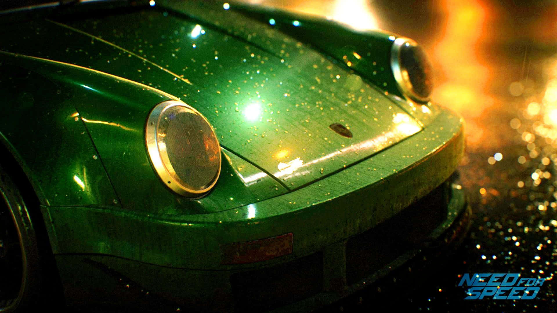 Grøn bil Need For Speed bærbar tapet Wallpaper