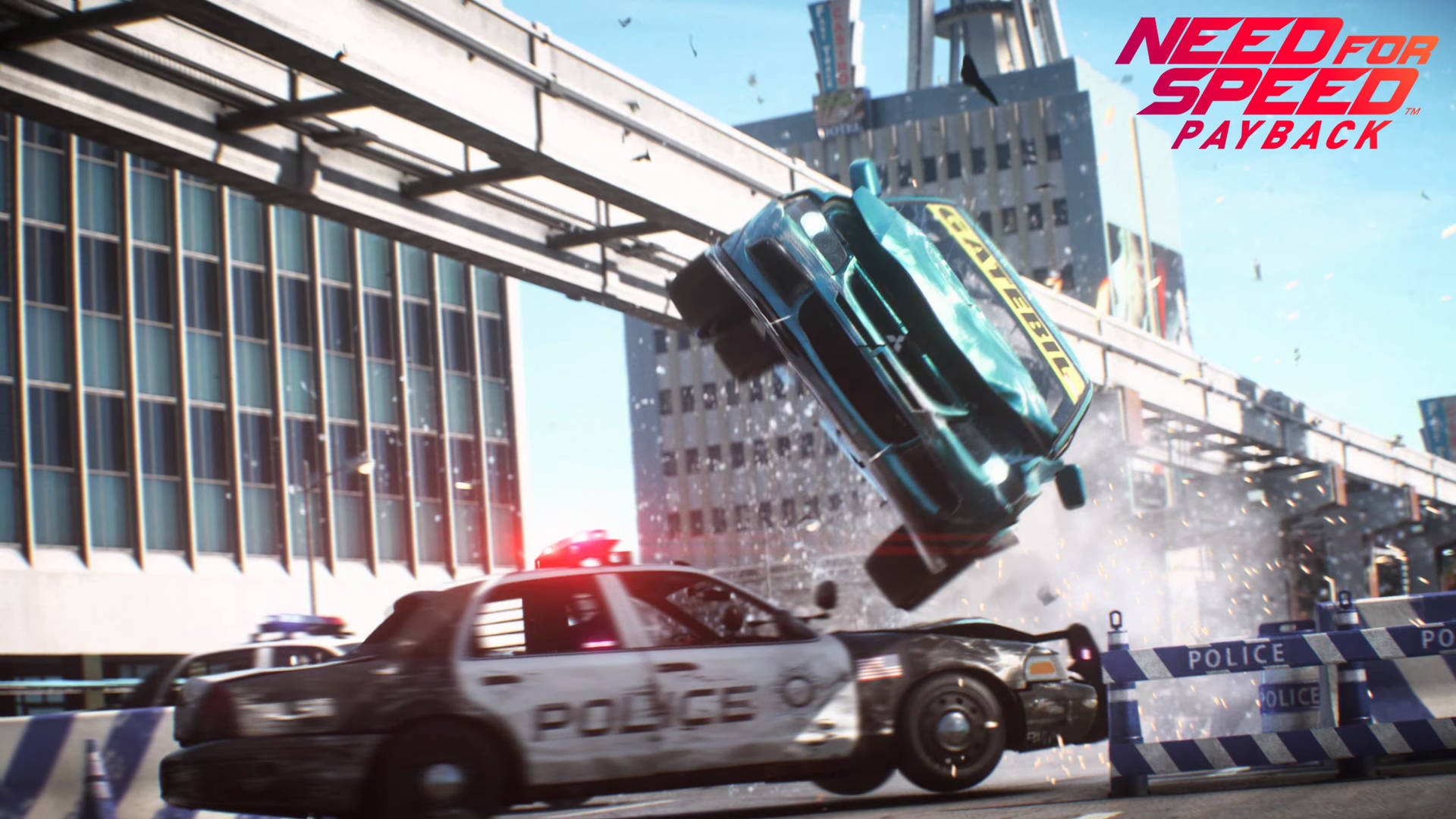 Need For Speed Payback Flying Up The Police Wallpaper