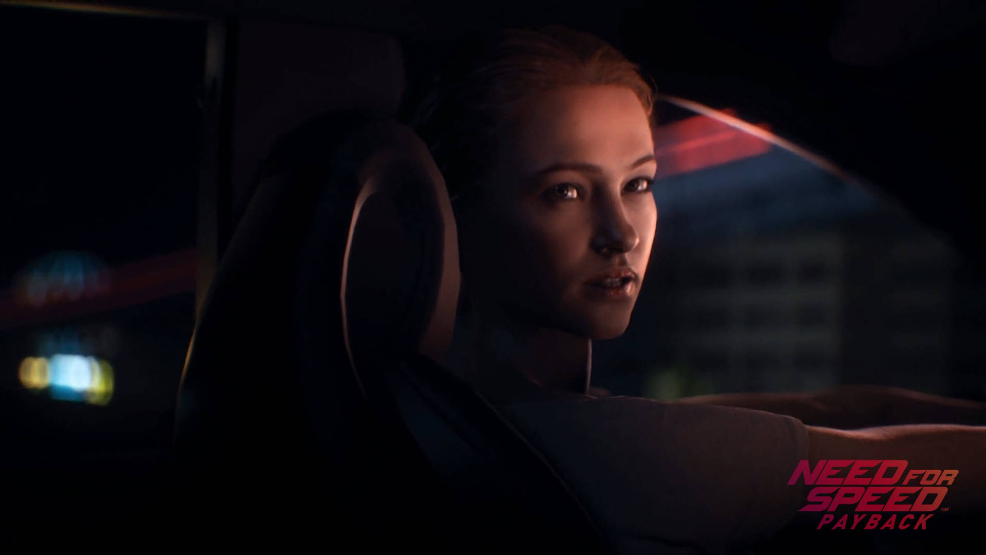 Jessica Miller in high-action racing in Need for Speed Payback. Wallpaper