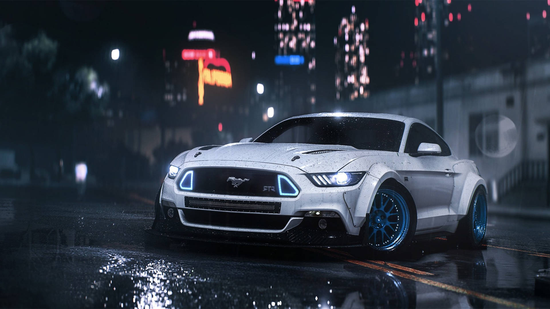 Need For Speed Payback Mustang Under The Rain Wallpaper