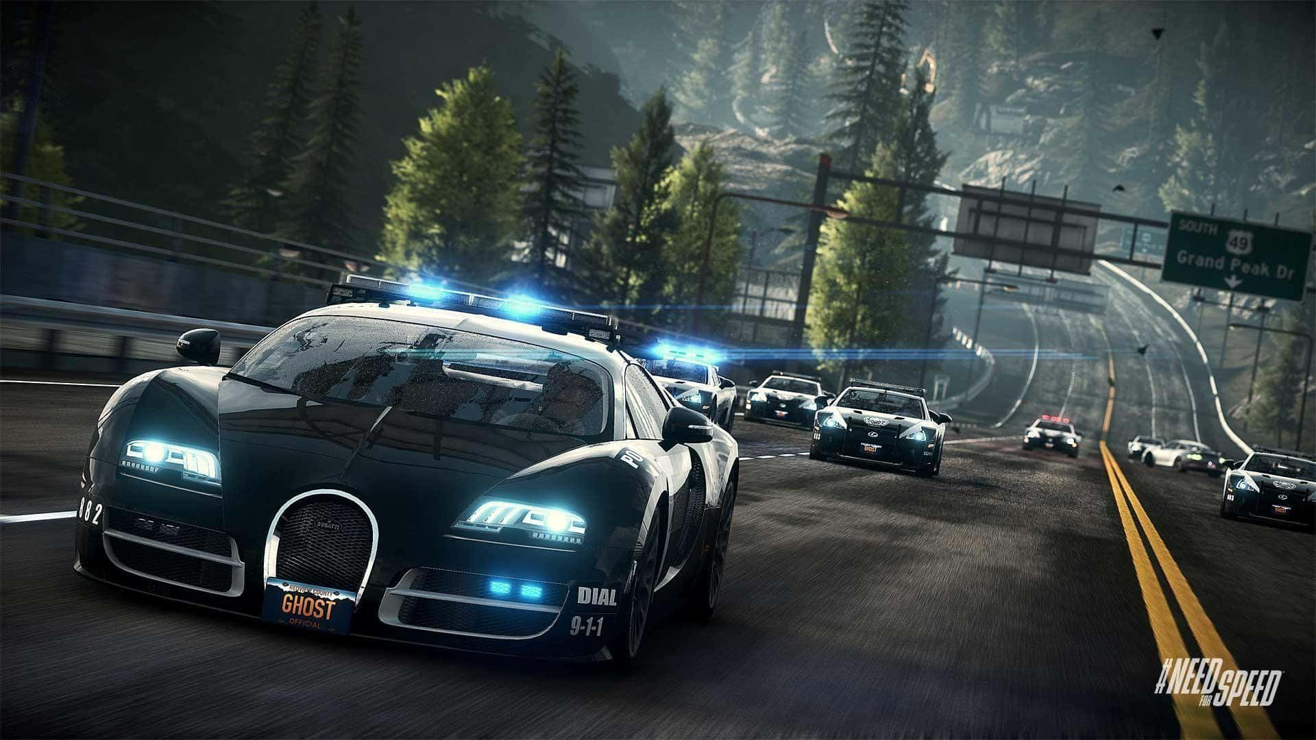 Black Bugatti Veyron In Need For Speed PC Wallpaper