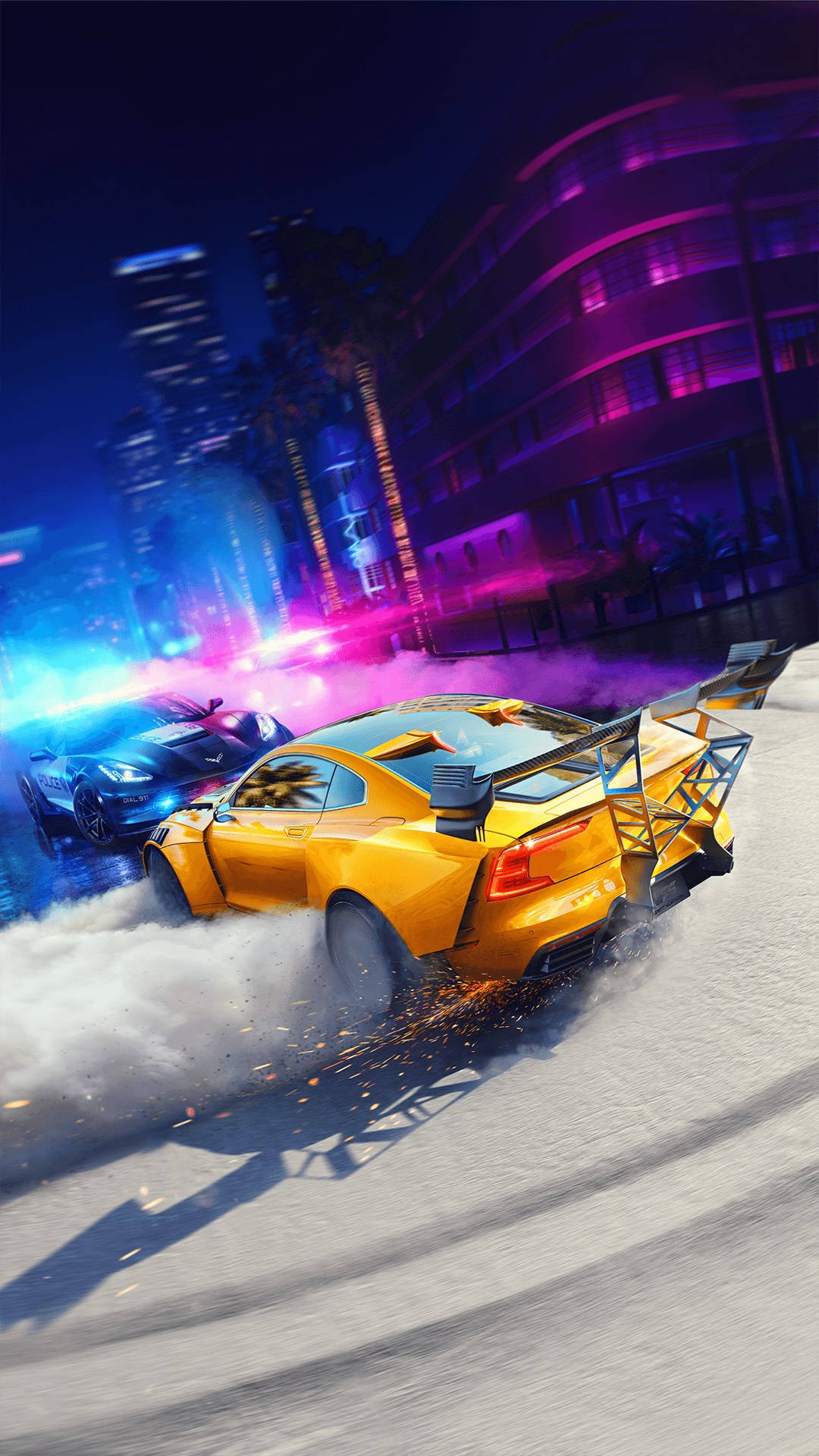 Need For Speed Sports And Police Car Crashing Iphone