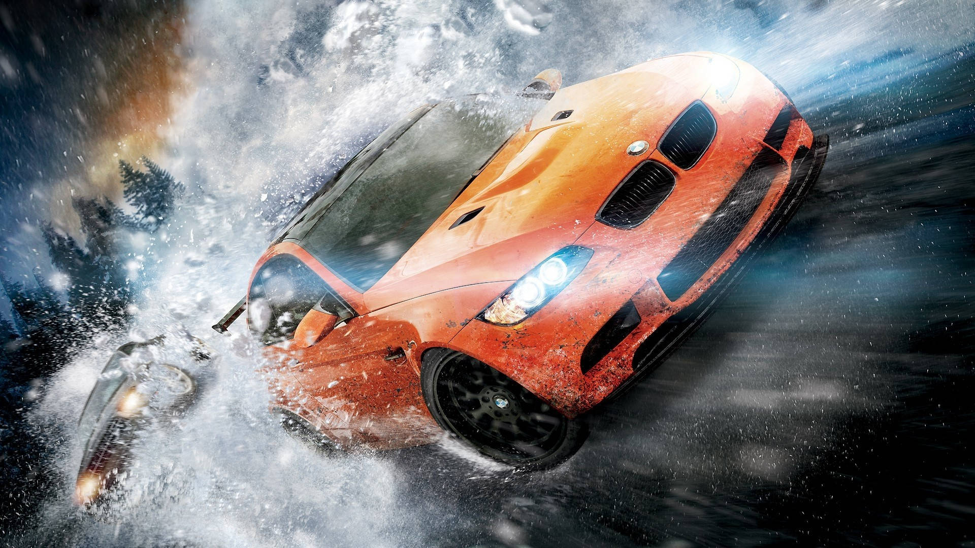 Need For Speed Water Splashed Orange Car