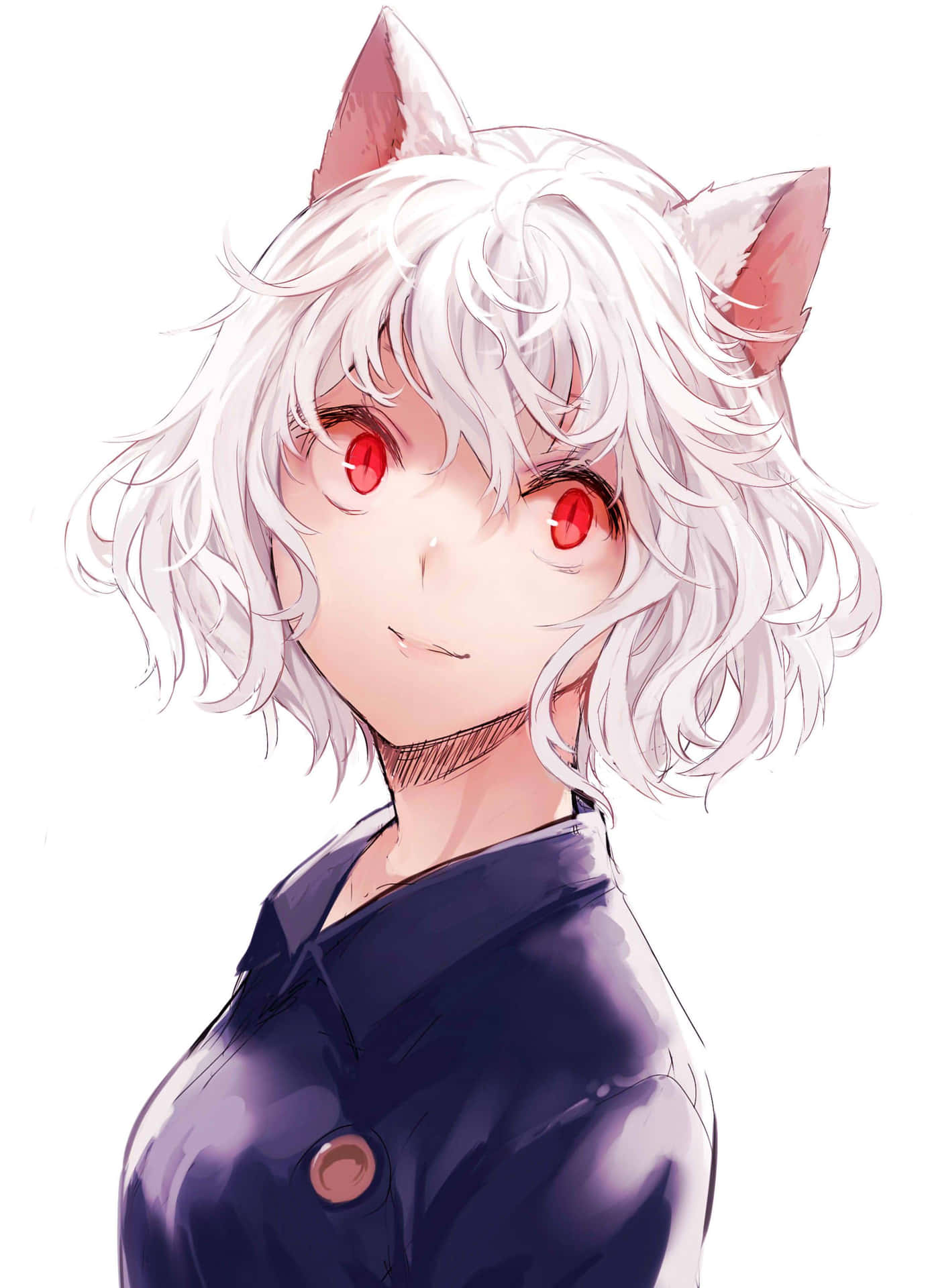 A Girl With White Hair And Red Eyes Wallpaper