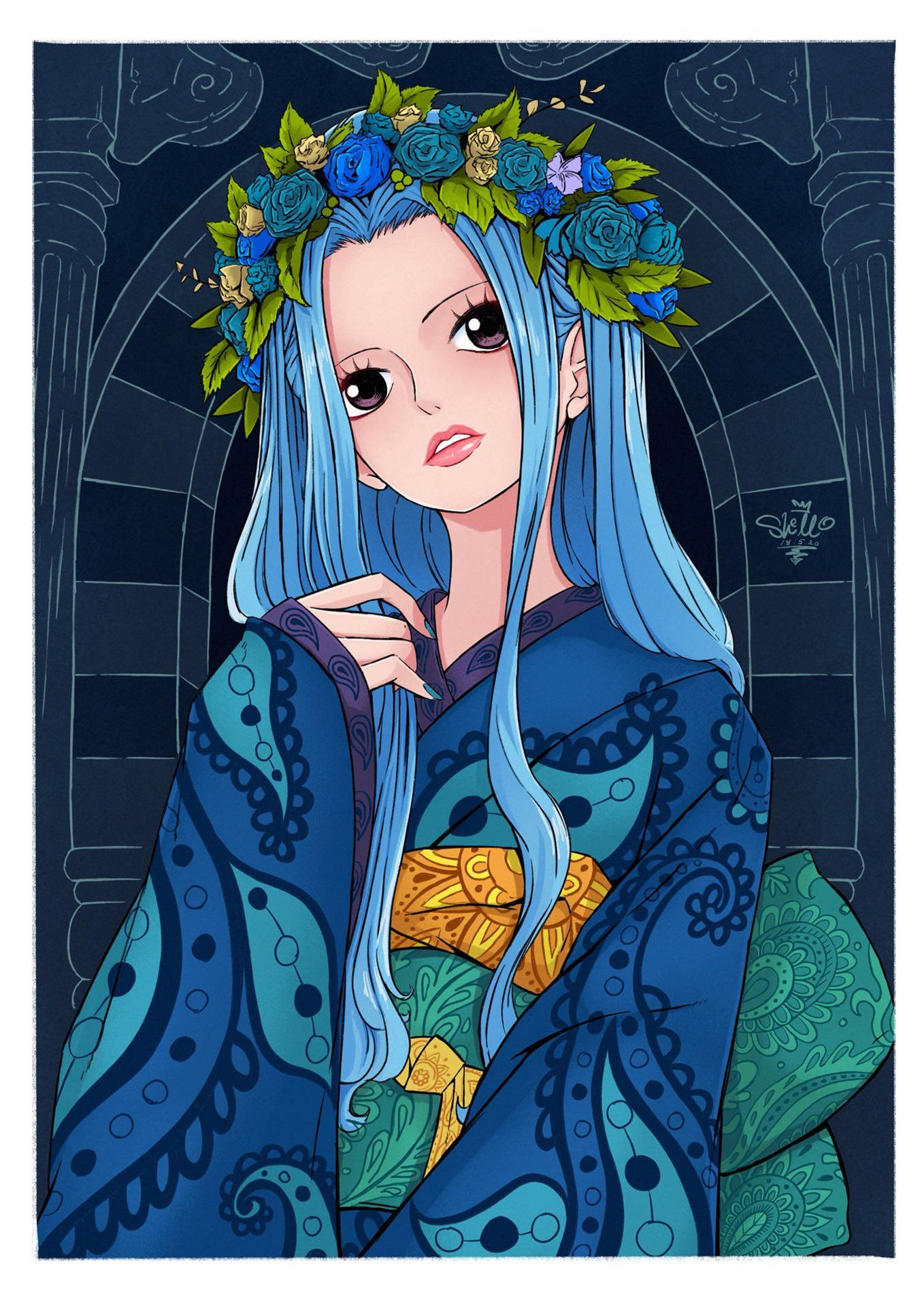 Nefertari Vivi In Blue Kimono