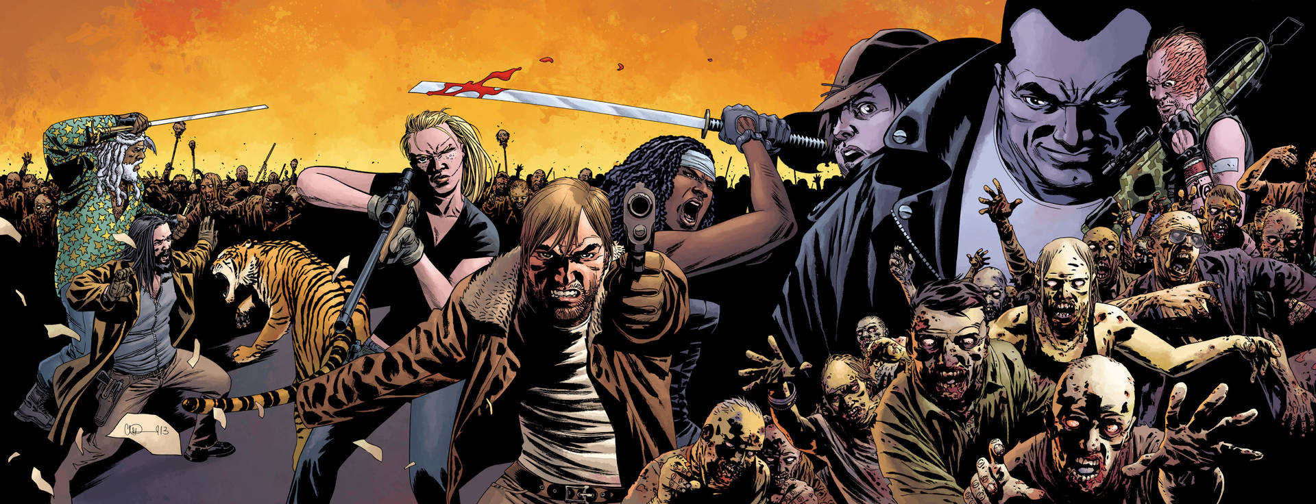 Negan fra The Walking Dead Comics. Wallpaper
