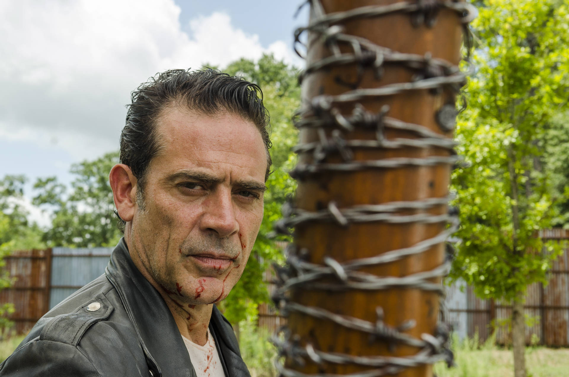 Negan's Bat Wrapped With Barbed Wire Wallpaper
