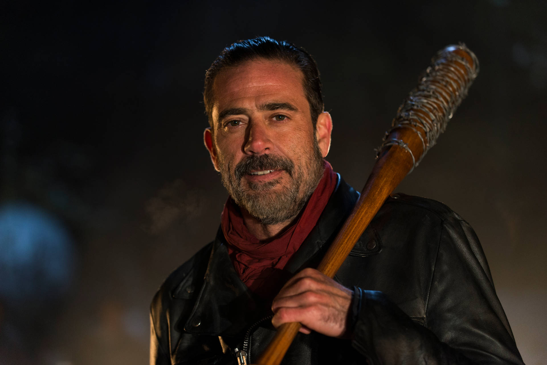 Negan With A Small Smile Wallpaper