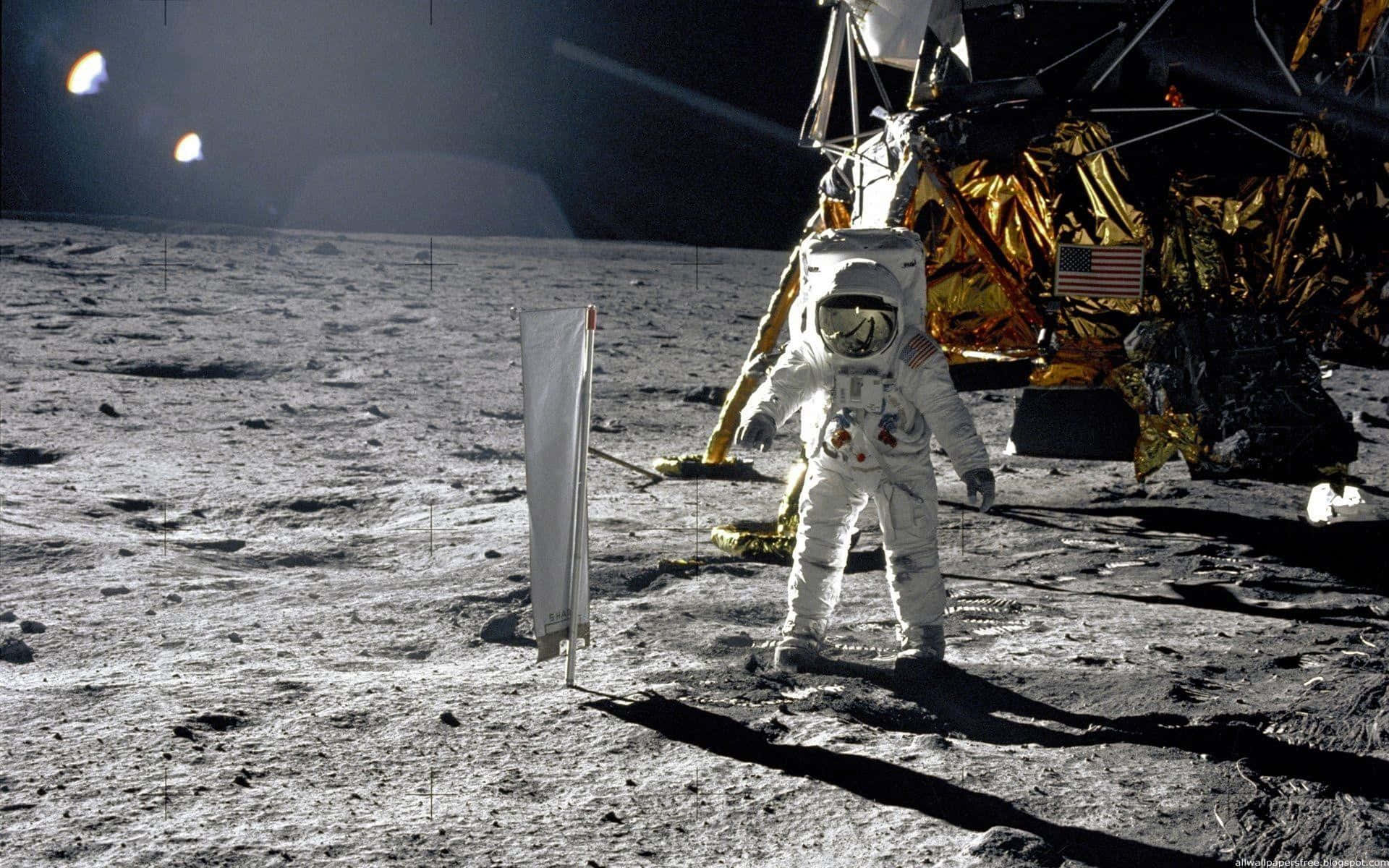 Neil Armstrong's First Step On The Moon Wallpaper