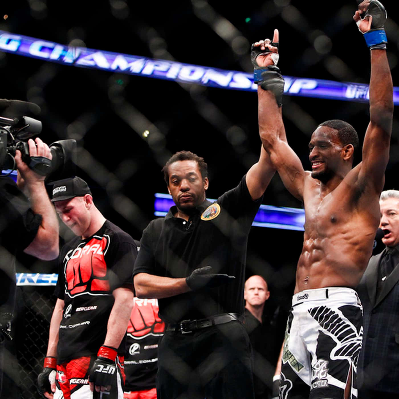 Neil Magny And Referee Wallpaper