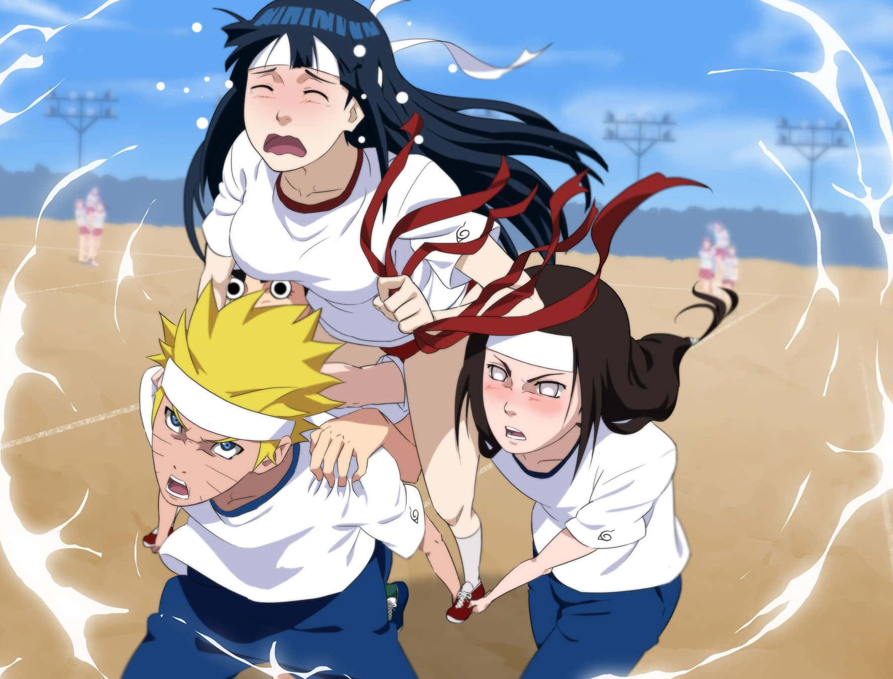 Naruto And Neji Hyuga Carrying Hinata Wallpaper