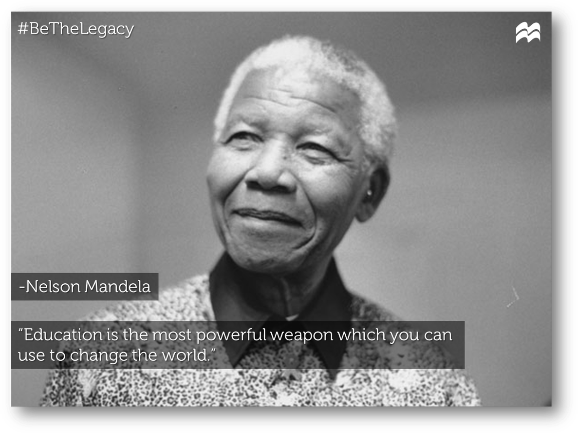 Nelson Mandela Education Quote PNG