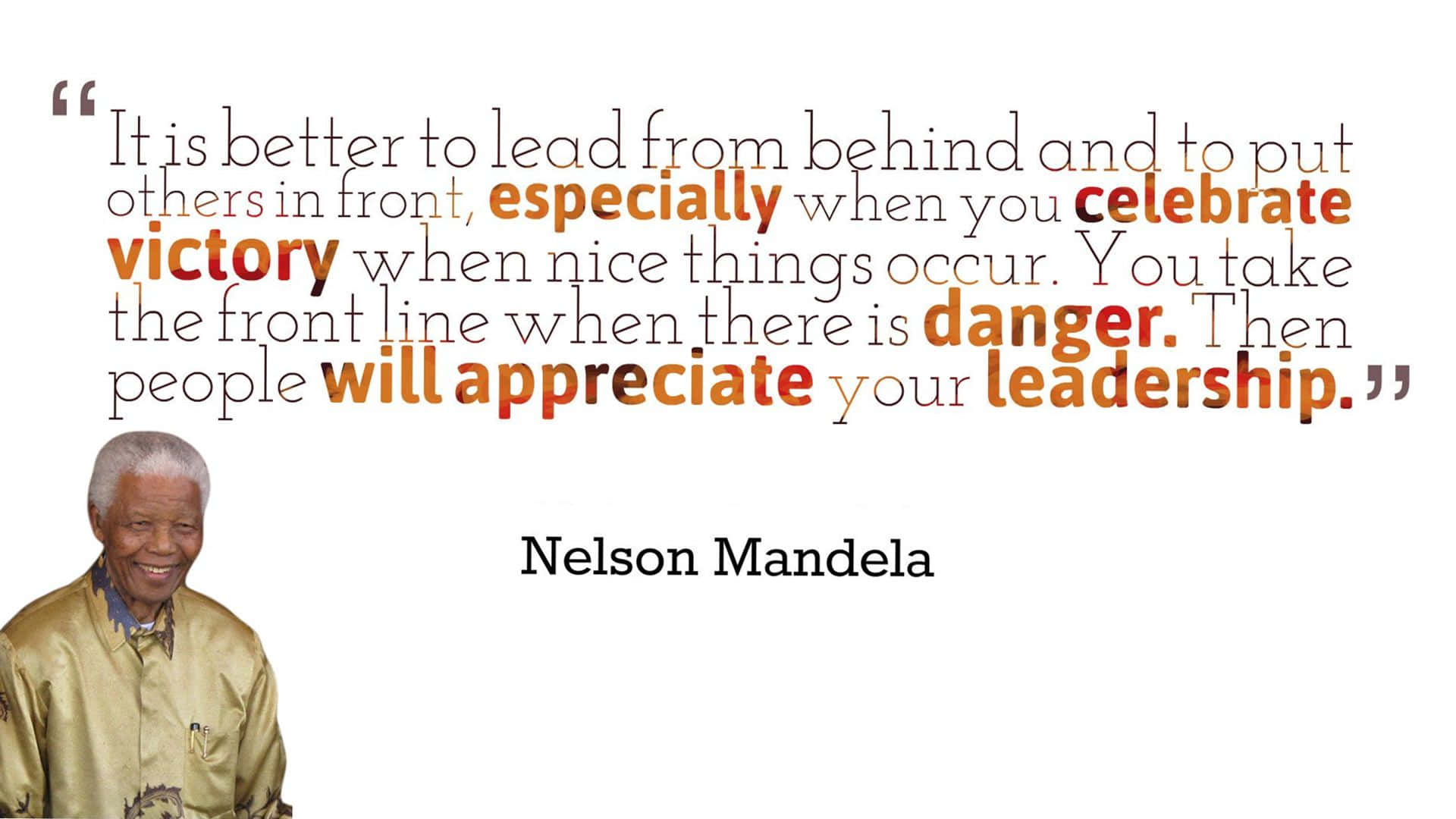 Nelson Mandela Leadership Quote Wallpaper