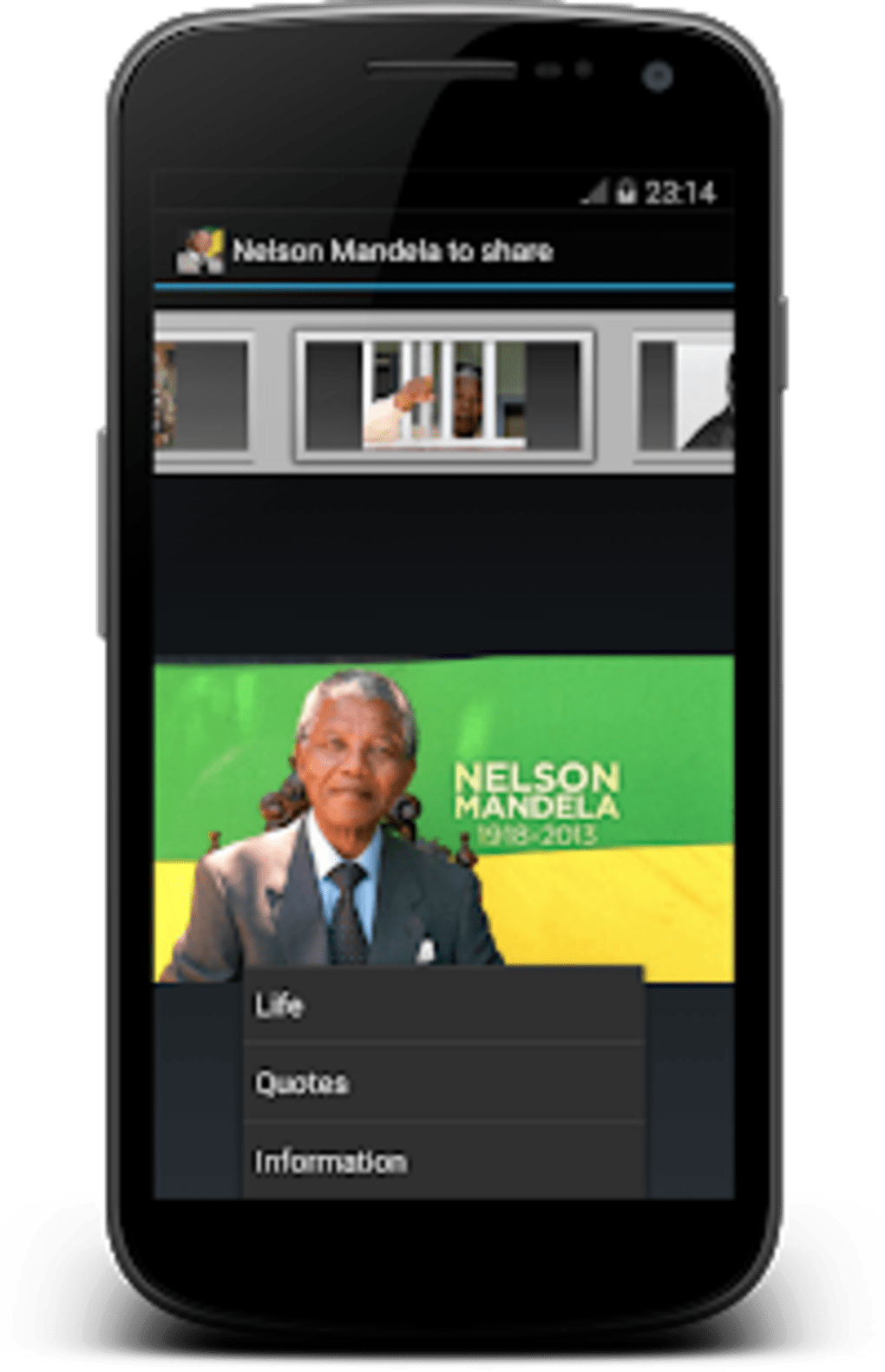 Nelson Mandela Mobile App Display PNG