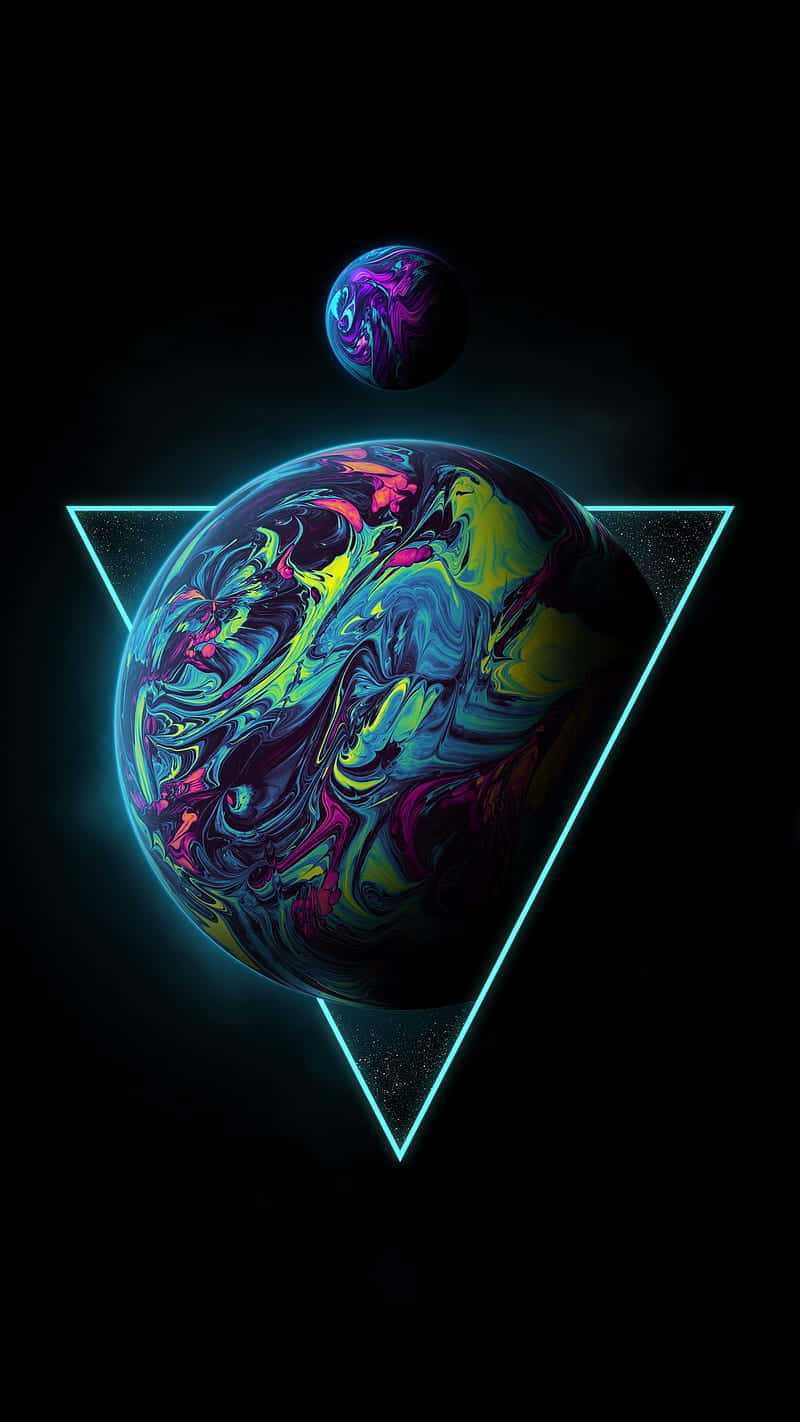 Neon_ Abstract_ Planets Wallpaper