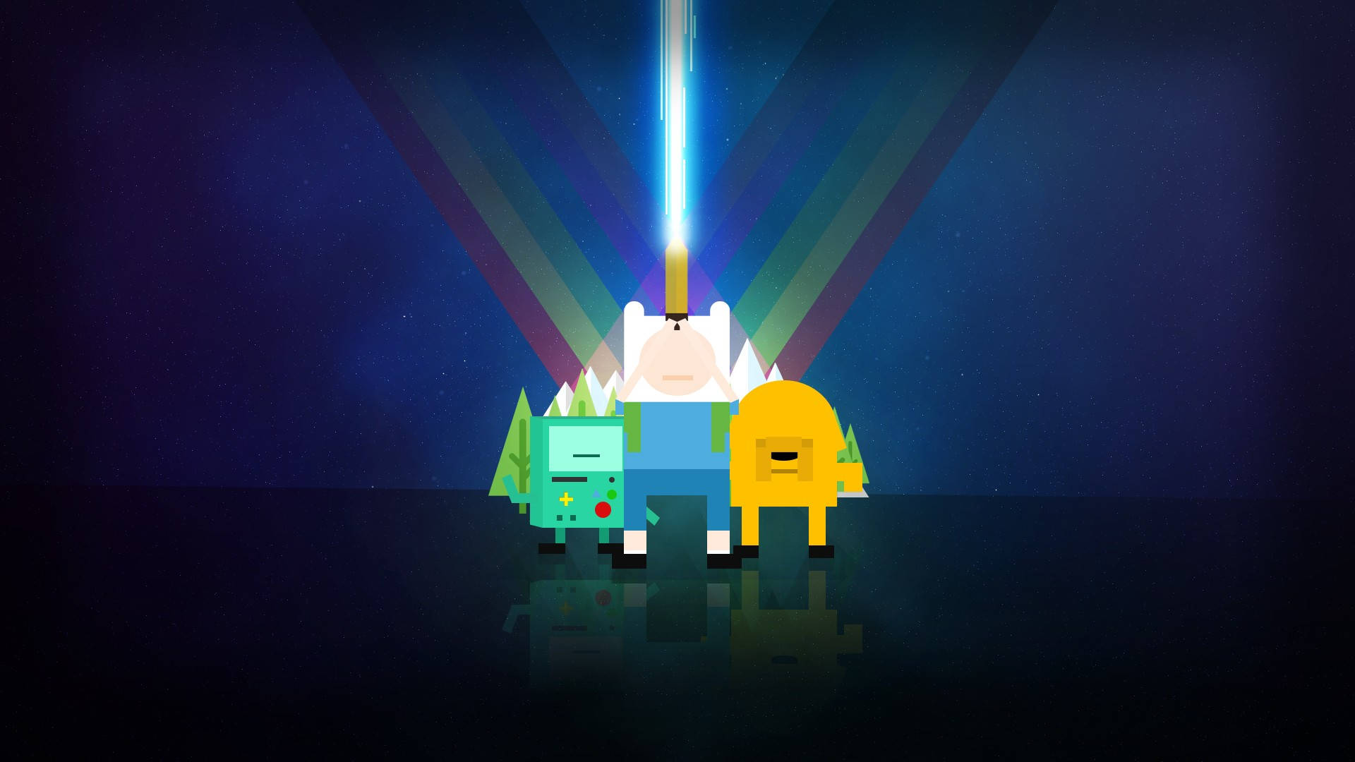 Neon Adventure Time Laptop Picture
