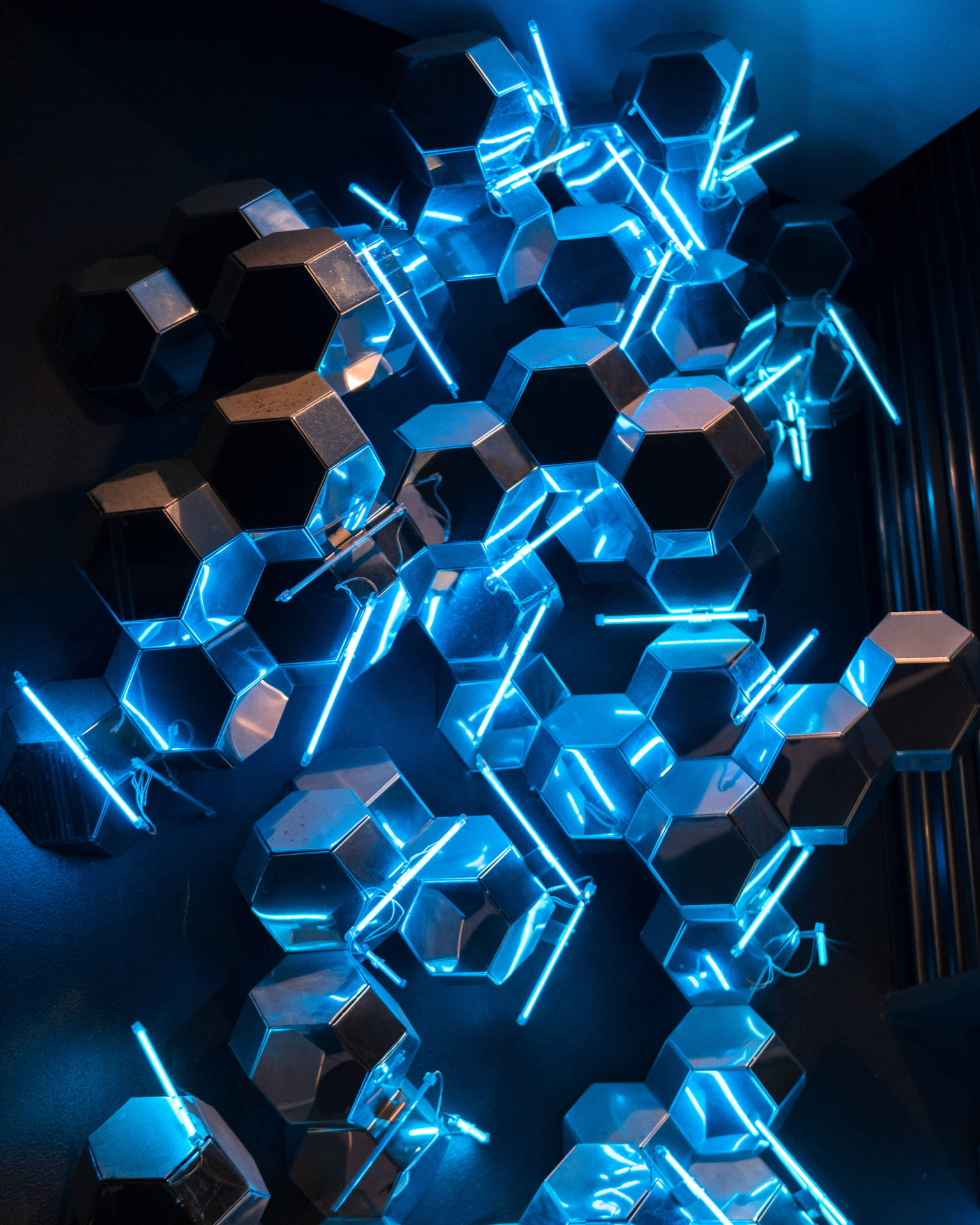 Neon Aesthetic 3D Hexagon Wallpaper