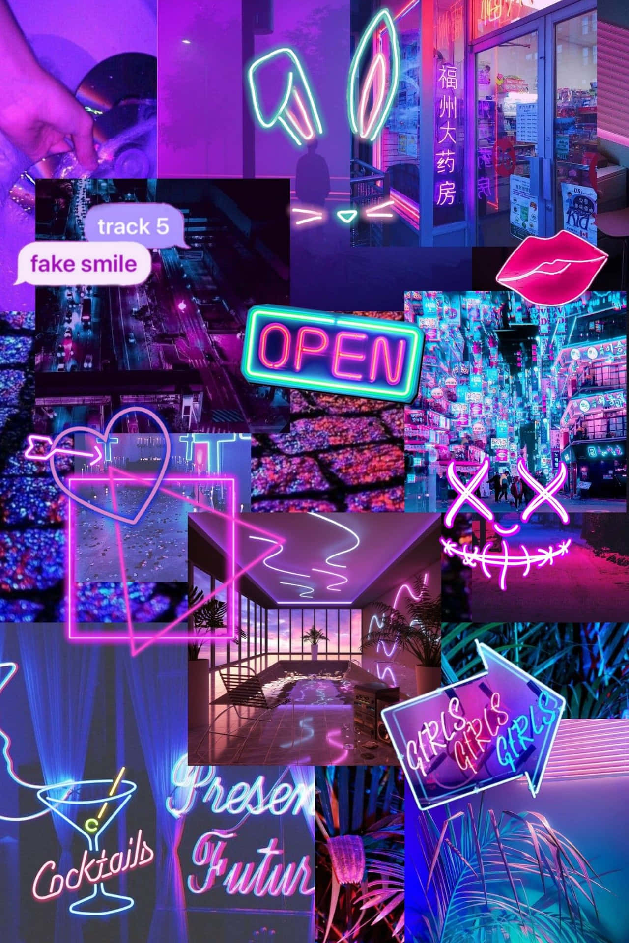Neon Estetisk Telefon 1365 X 2048 Wallpaper