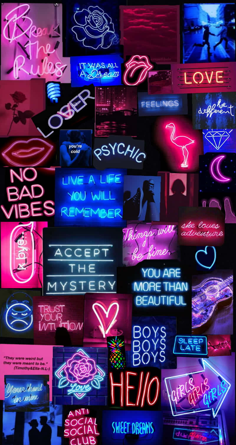 Brighten up your phone with a neon aesthetic! Wallpaper
