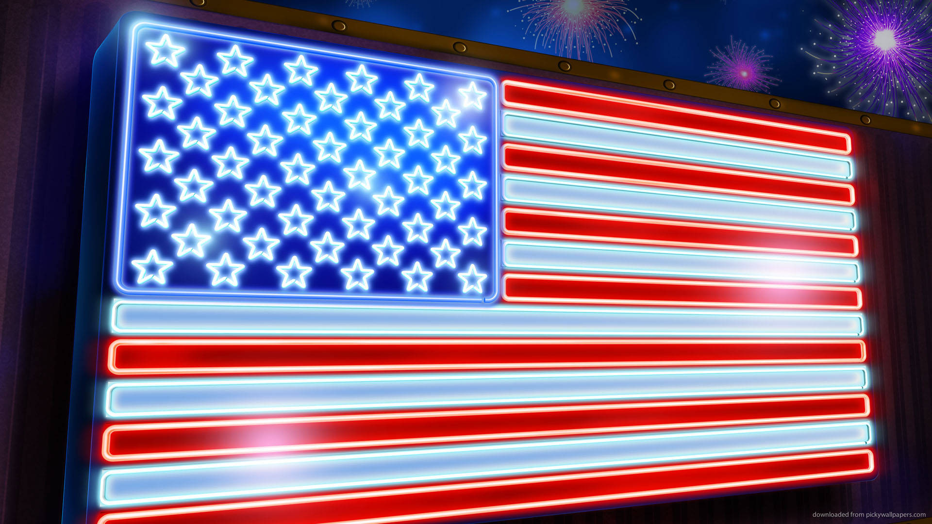 Neon American Flag Hd Picture