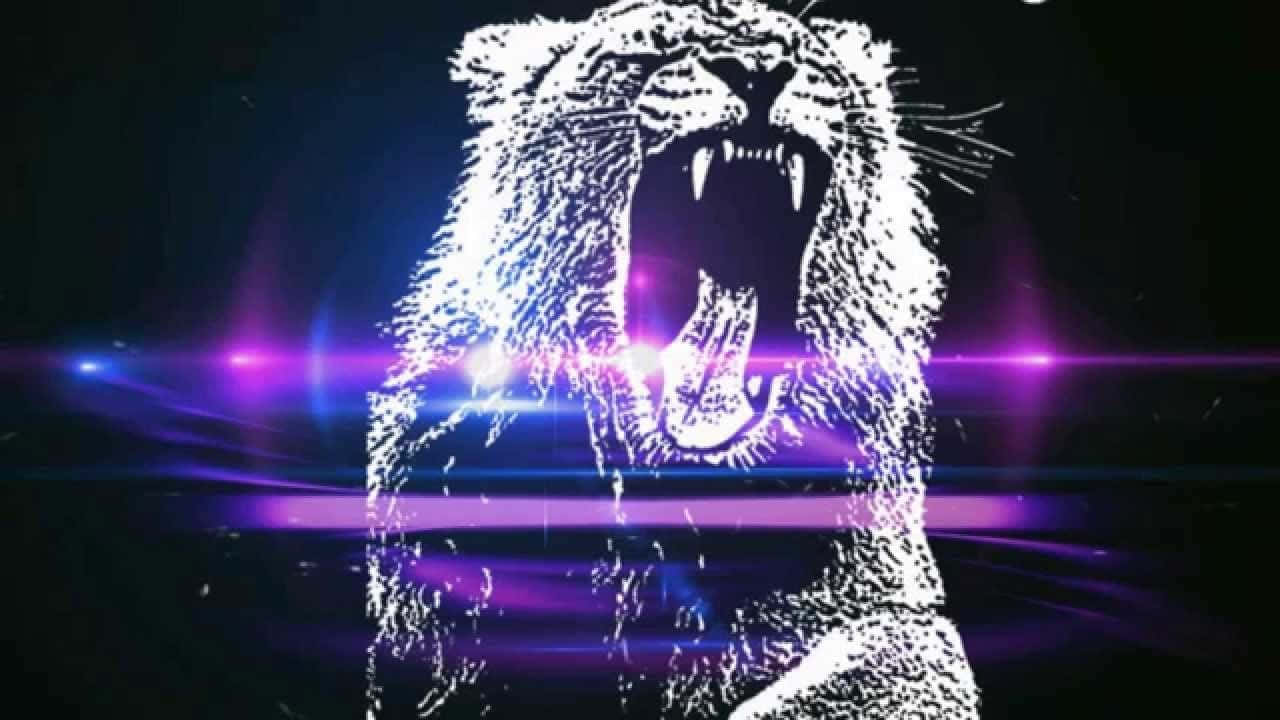 Neon Animal Roaring Tiger Album Cover Of Martin Garrix Wallpaper