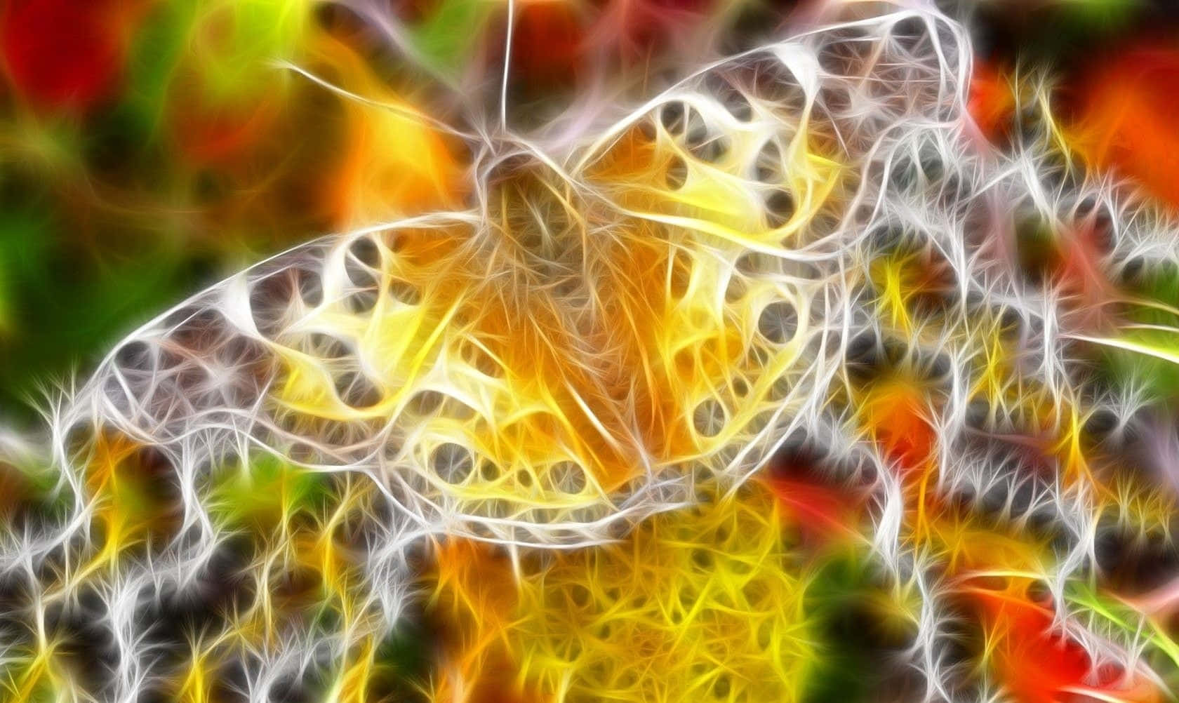 Neondjur Gyllene Gul Fjäril. Wallpaper
