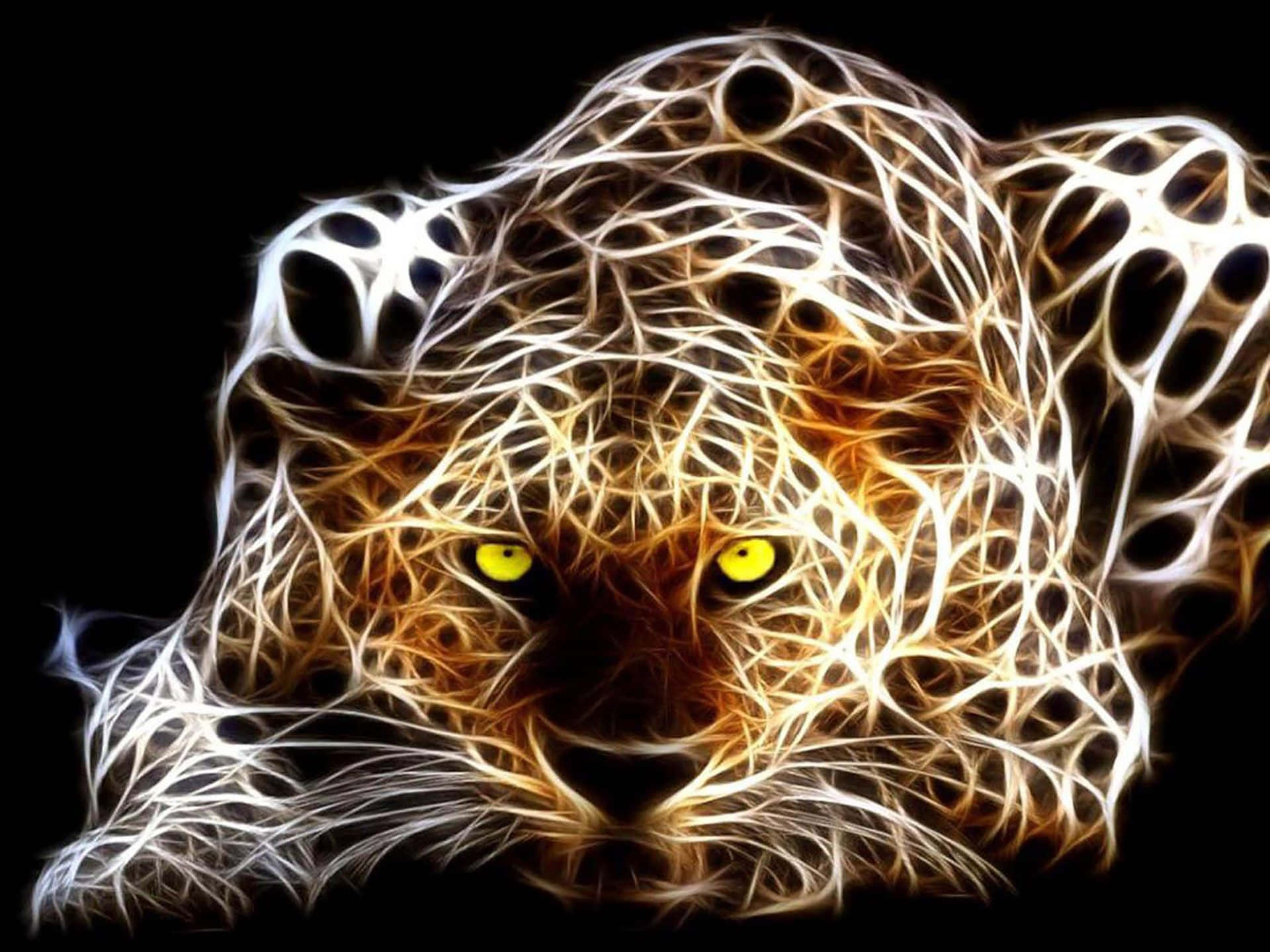 Neon Animal Dangerous Amur Leopard Wallpaper