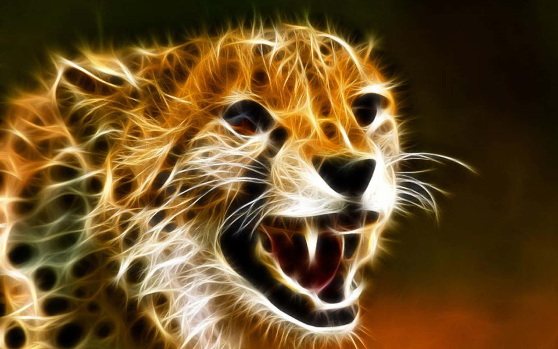 Neon Animal Ferocious Cheetah Wallpaper