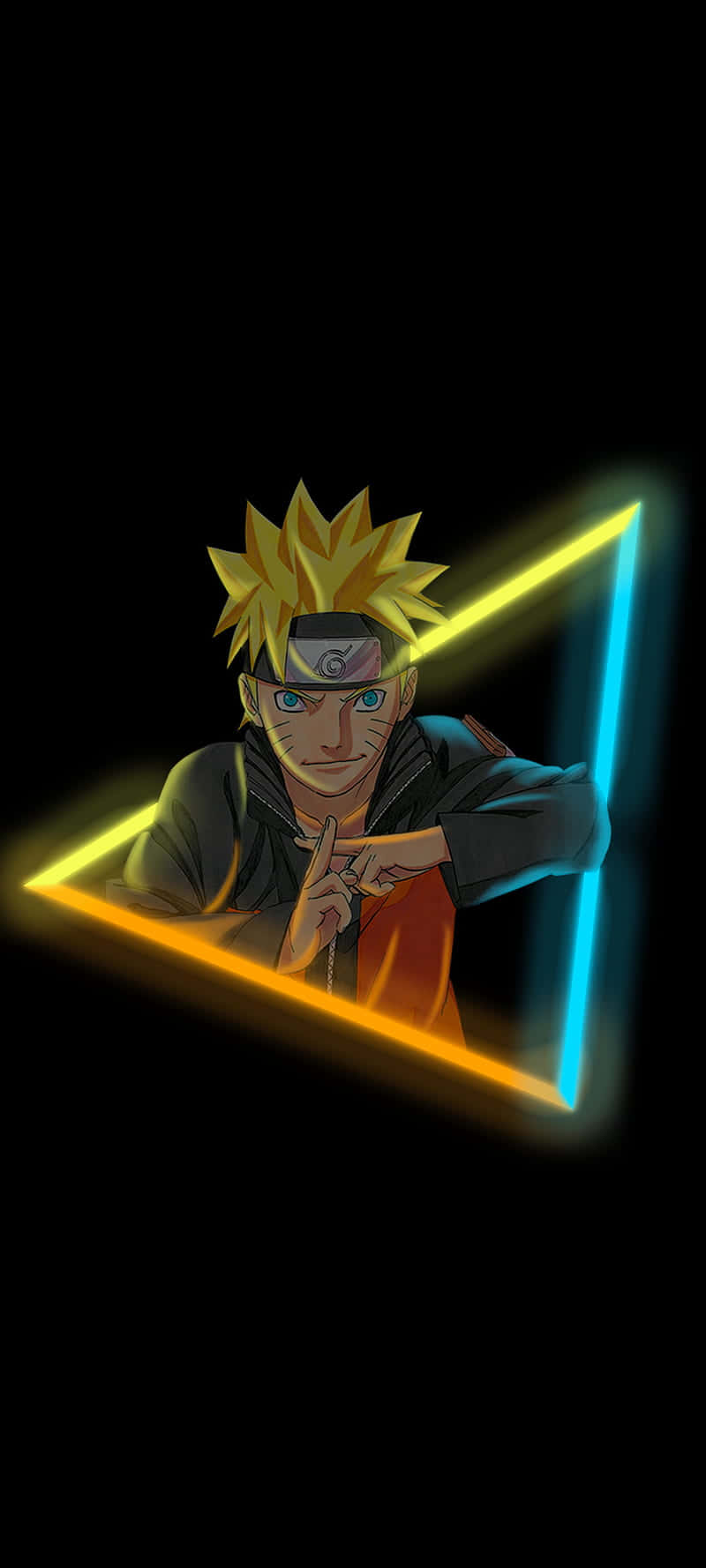 Caption: "Radiant Neon Glow Anime Art Featuring Naruto Uzumaki" Wallpaper