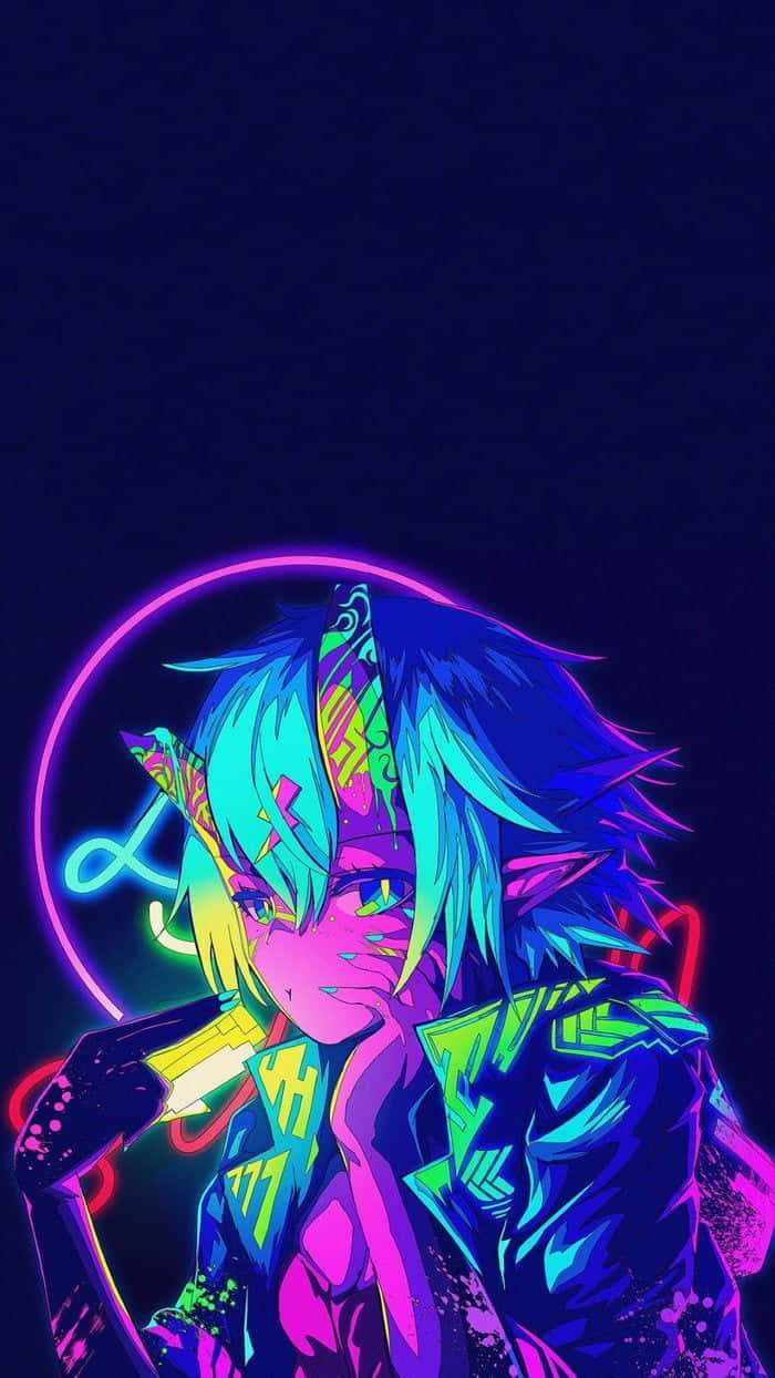 Neon Anime Sad Monster Wallpaper