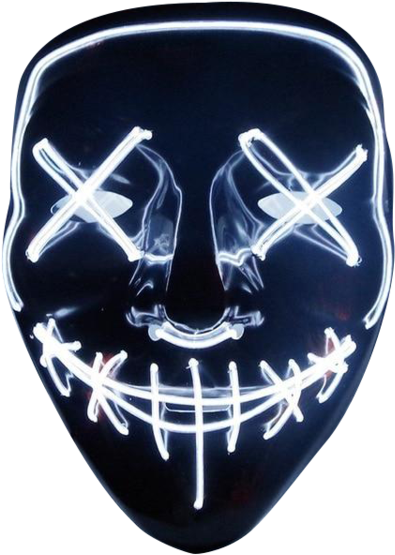 Neon Anonymous Mask PNG