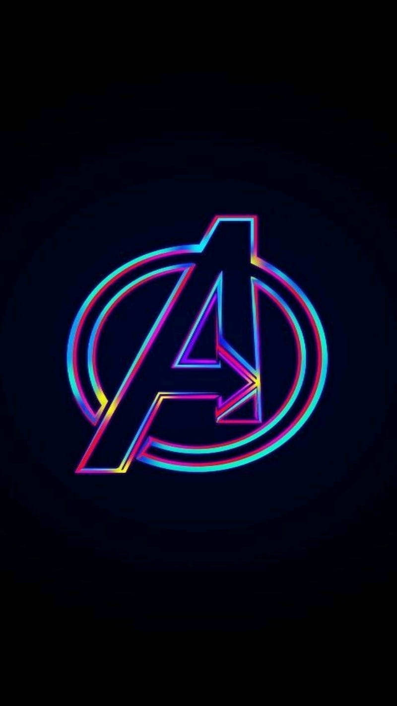 Neon Avengers Logo Wallpaper