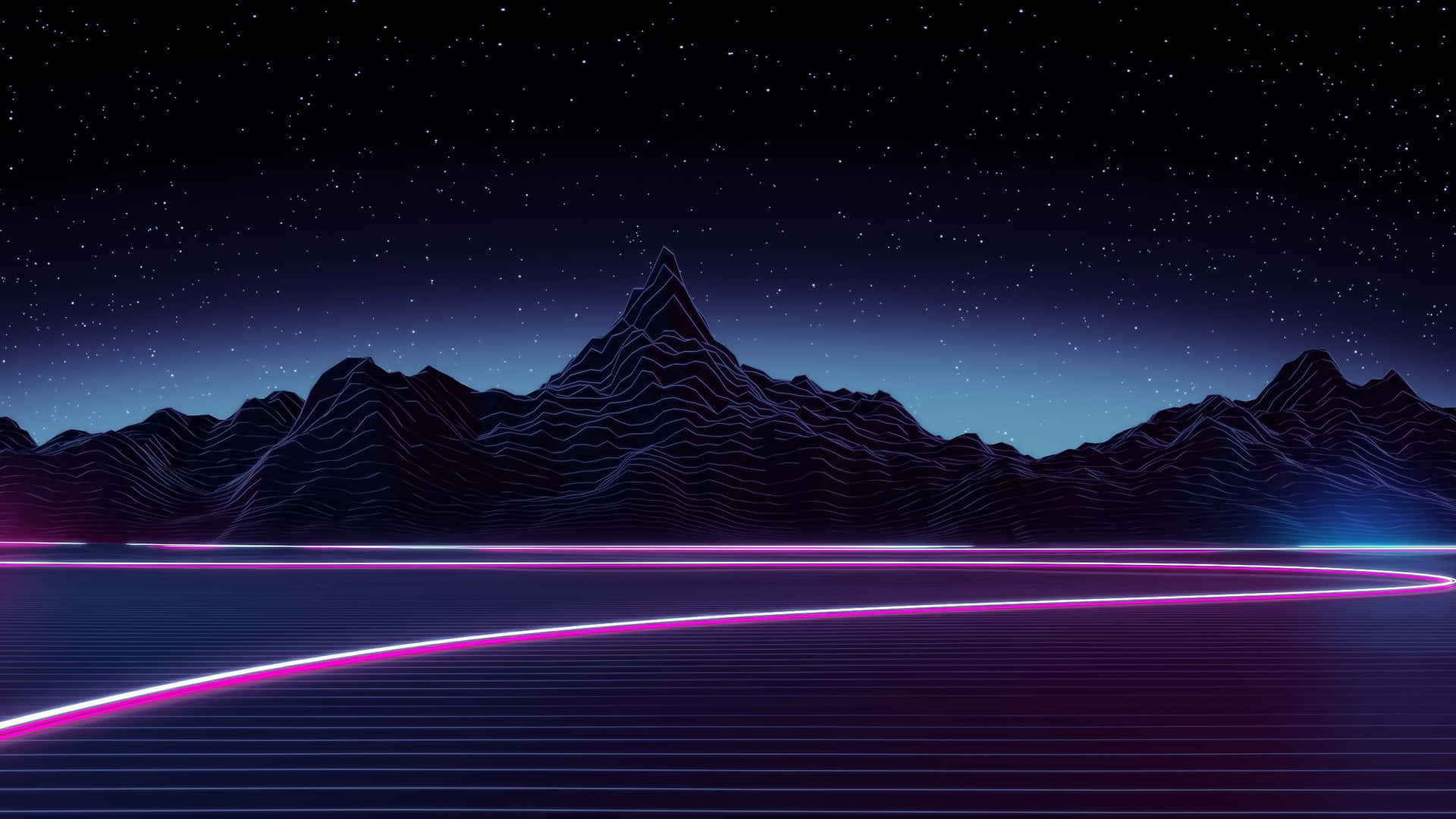 Neon Mountain Synthwave Background